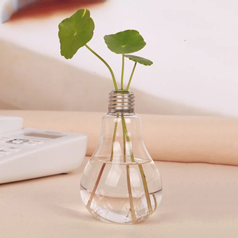 

Free Shipping 8pcs/pack Bulb Shaped Transparent Glass Terrarium Vase Home Decoration Handmade Hanging Hydroponic Container Gift