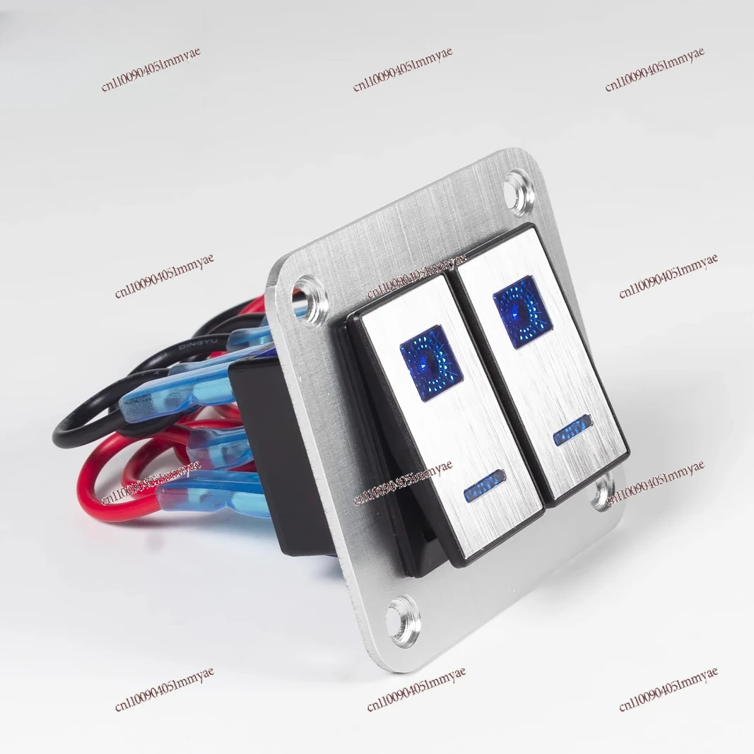 

Yacht RV Ship Switch 12~ 24v Switch Panel Multifunctional Combination Silver with Light