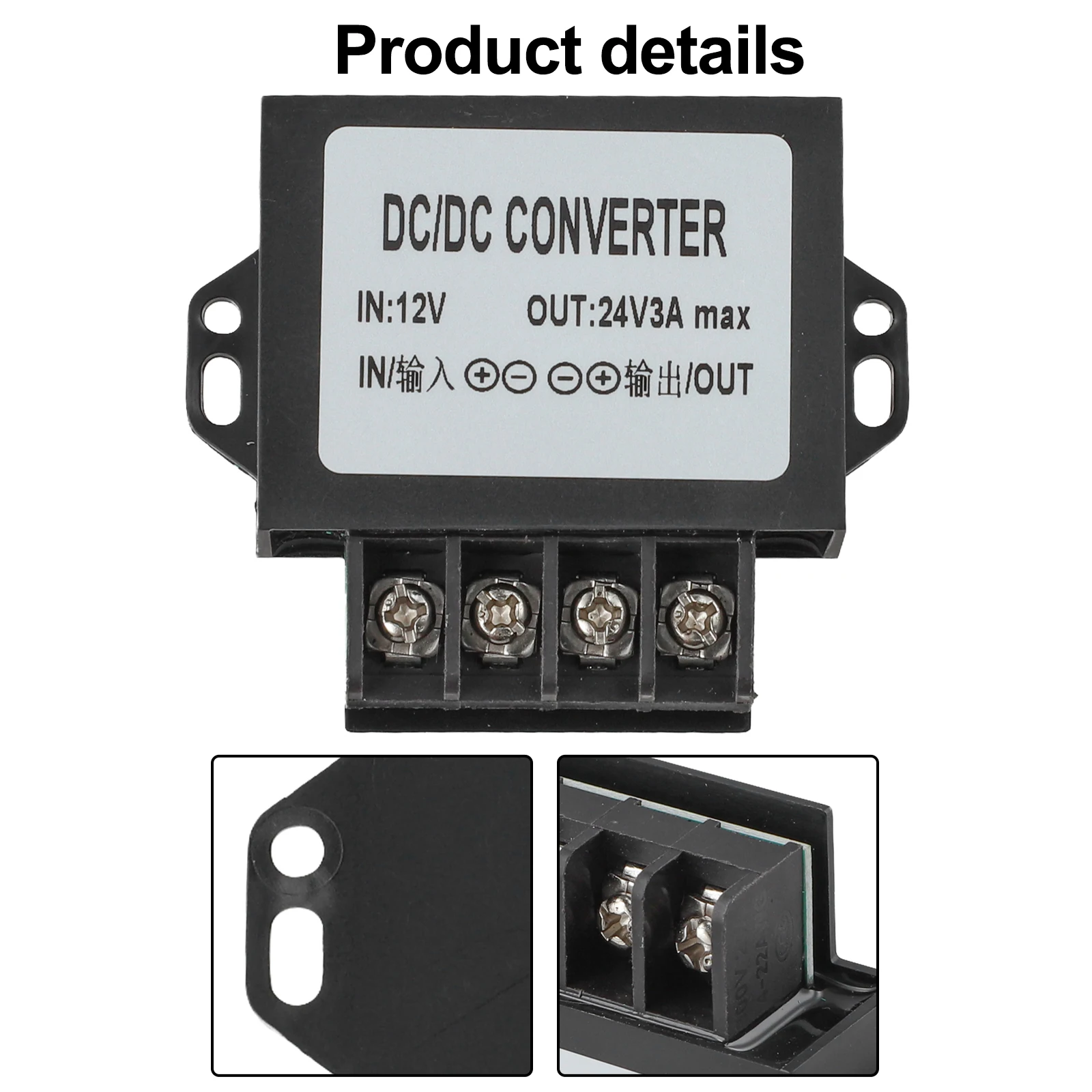 12V To 24V Adapter DC-DC Converter Power Conversion Device Output Current 3A Output Power 72W For LED Lighting