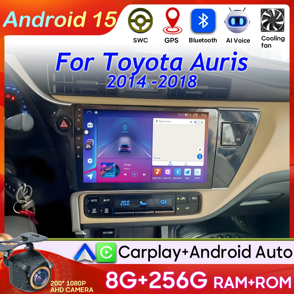 

Android 15 GPS Navigation For Toyota Auris 2014 2015 2016 2017 2018 Car Radio Android Auto Carplay No 2din Video 4G Wifi DVD 2k