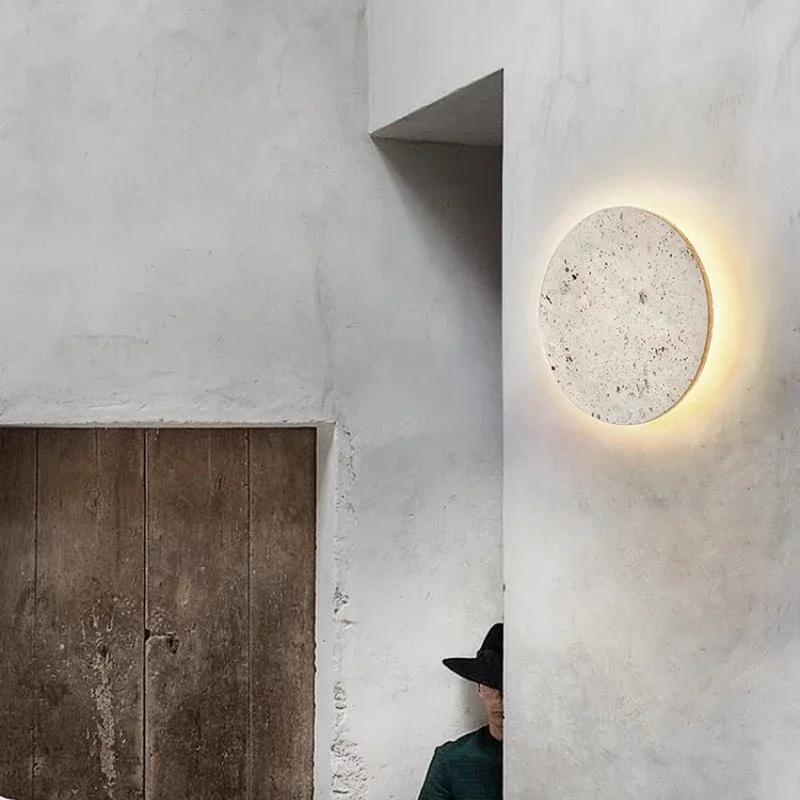 Natural Round Stone Wall Light Bedside Restaurant Atmosphere Art Decor Sconce 3000K Dropshipping 23/30cm Free Combination