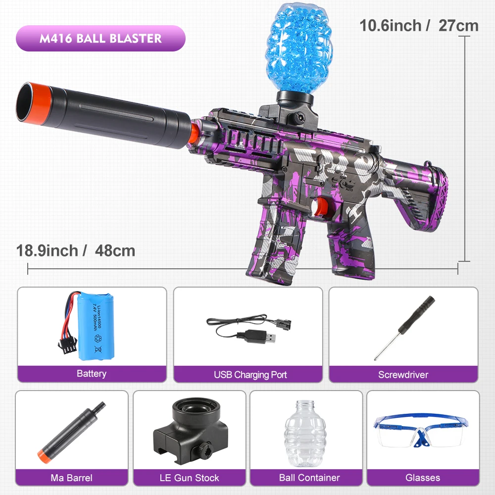 M416 Elektrische Ball Blaster Speelgoedpistool - Hoge Snelheid, Metalen Afwerking, Oplaadbaar - Buitenspel Party Cadeau (Kogels Niet Inbegrepen)