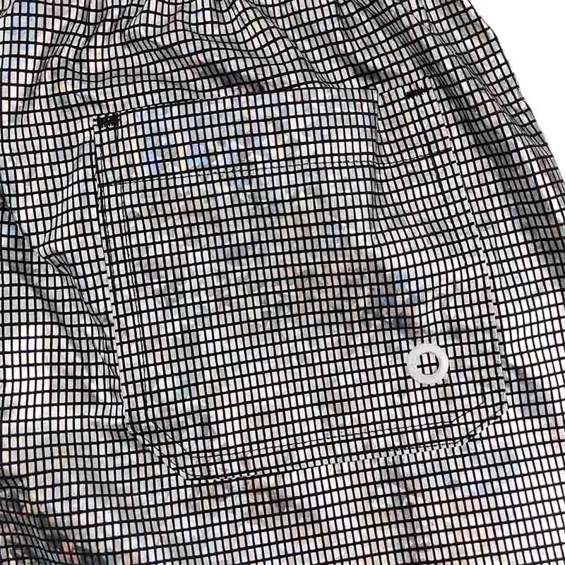 Men's Shiny Casual Loose Shorts Pocket Glisten Sports Loose Sweatpants Swim Trunks Swimwear Bikini Pants Adult Club Show Outfit