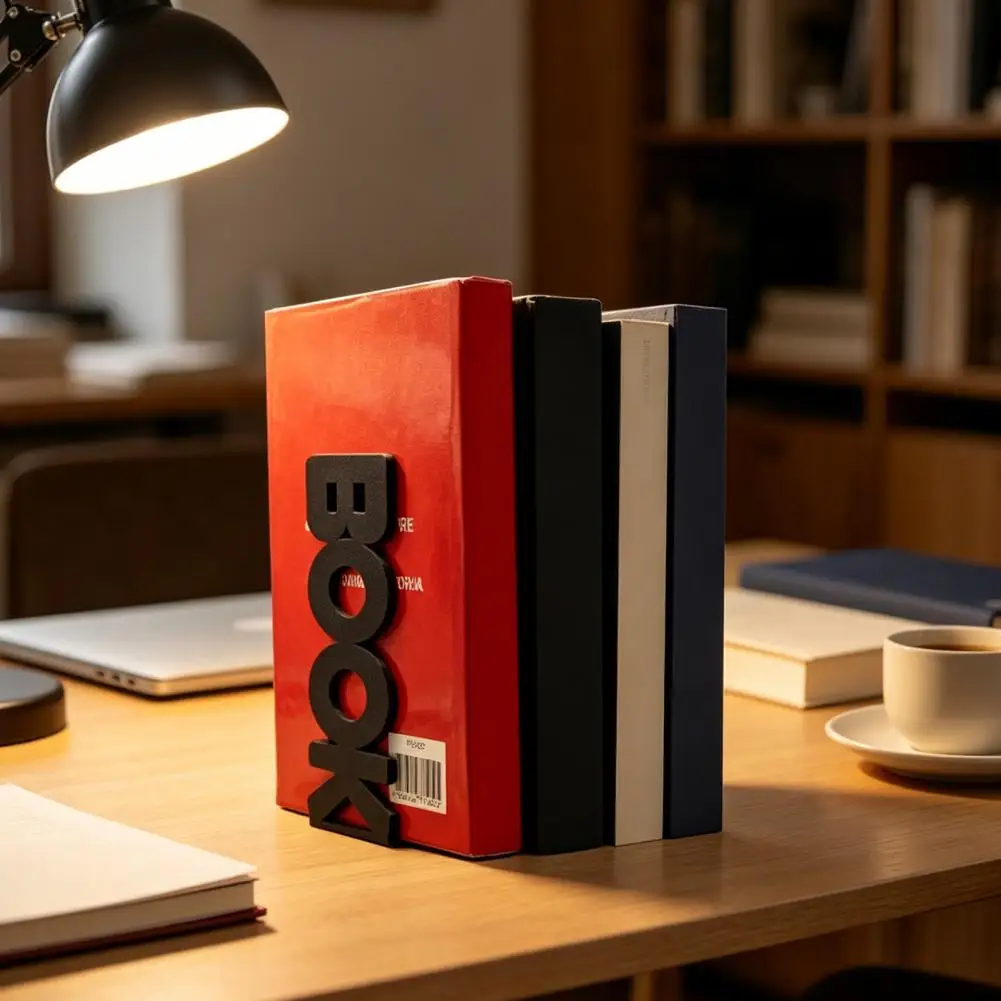Bookend Ornaments Decorative Book Supports for Desks 3d Printed Book Letter Bookend Minimalist Book Support Stand for Readers