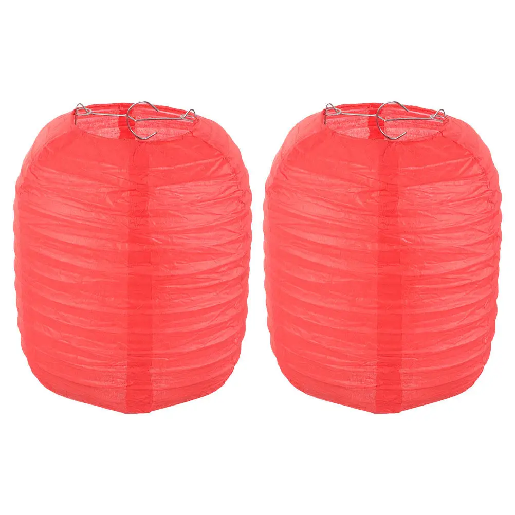 2 Pcs Lantern Paper Lampshade Hanging Indoor Handmade Lanterns New Year Ornaments Decorative