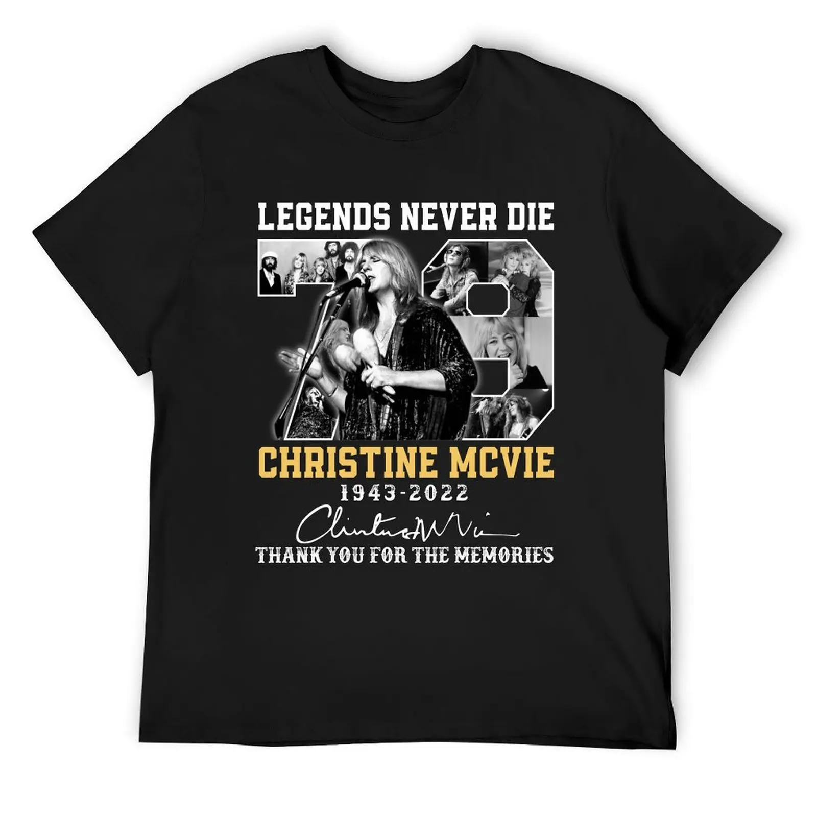 

Christine McVie Perfect R.I.P Signature Vintage Retro Rock Pop Music T-Shirt plus size tops oversizeds t shirts men