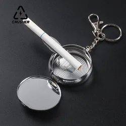 CRUSHER Mini Portable Ashtray with Cover Cigarette Holder Stainless Steel Pocket Ash Tray for Travel Cute Smoking Accessories