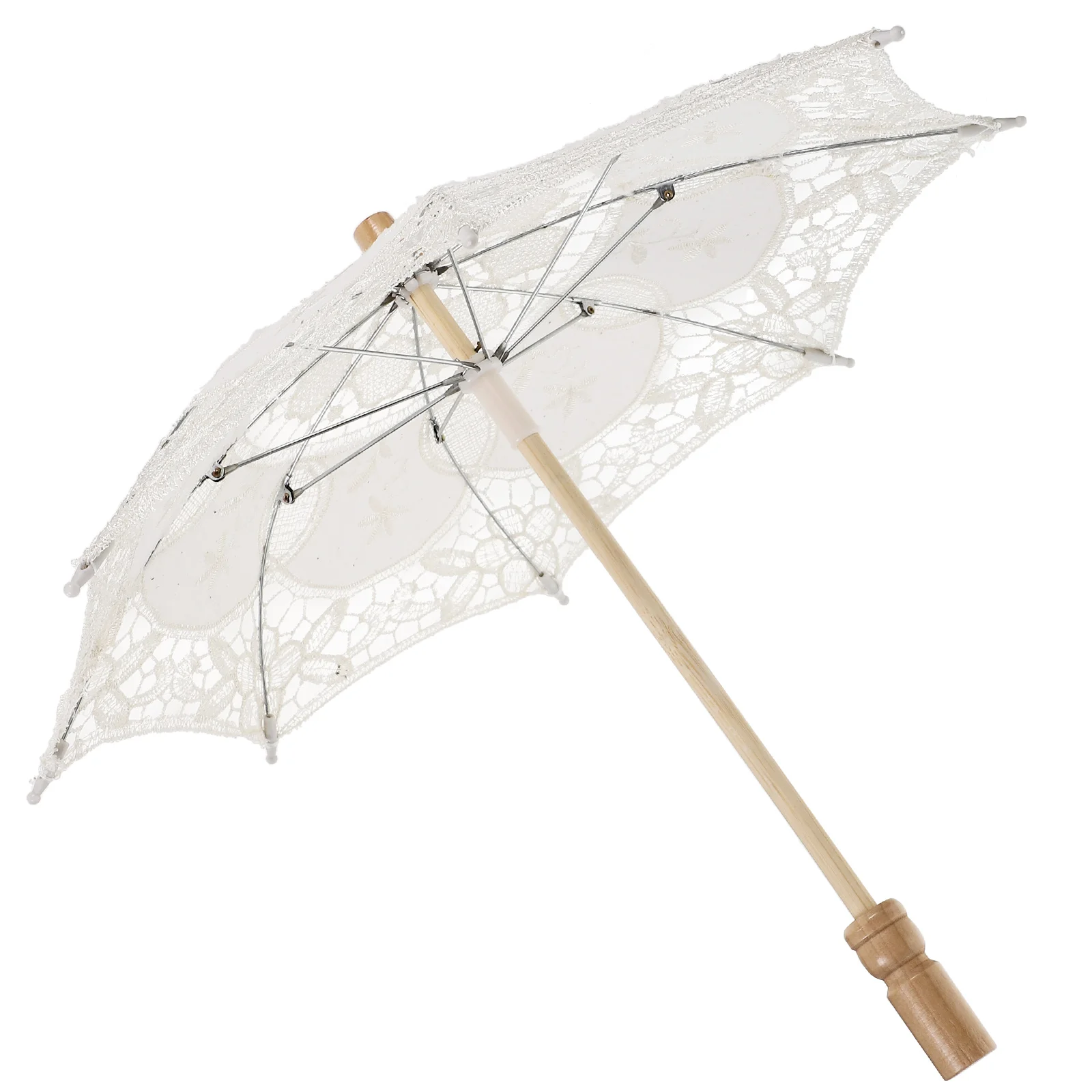 

Elegant Lace Wedding Parasol Embroidery Bridal Photography Prop Wood Handle Flower Girl Costume Accessory Lace Umbrella For