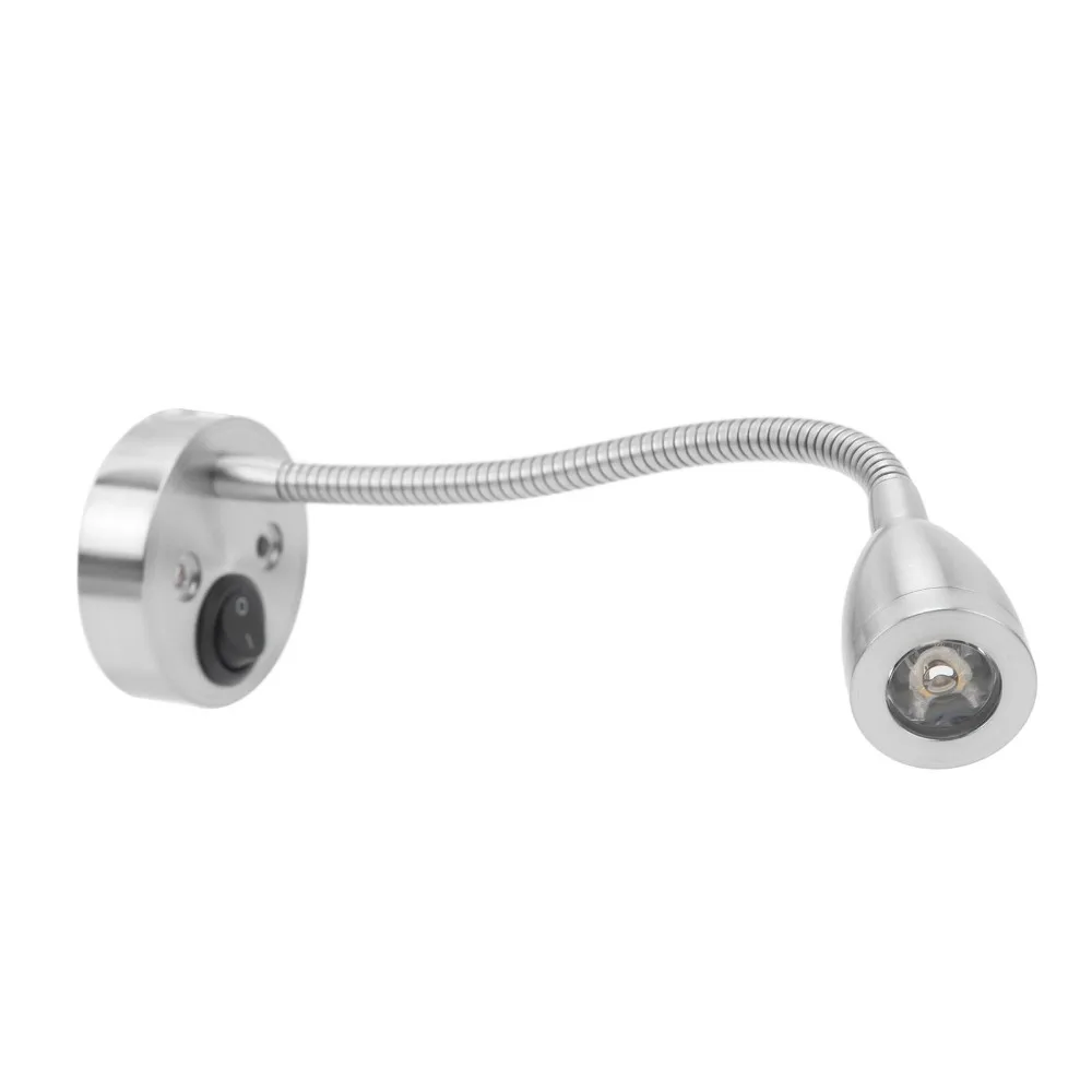 

360 Degree Swivel RV LED Light Silver/Black/Nickelage/Chrome Warm White Light Gooseneck Light Bedside Light for DC 12V to 24V