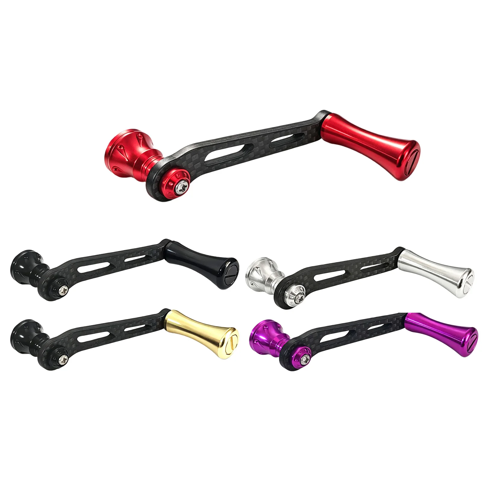 Fishing Reel Handle Lightweight Handle Red Carbon Fiber Handle High-density Carbon Fiber Anodized Aluminum Alloy