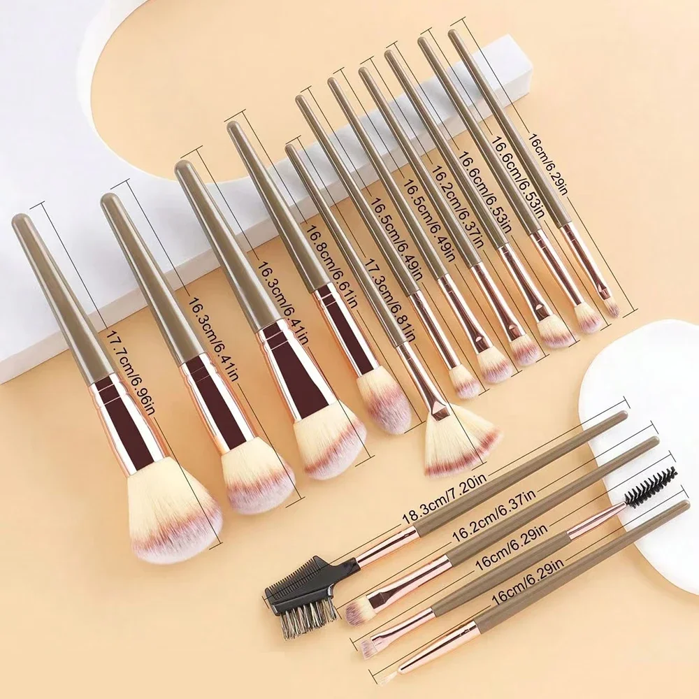 Conjunto de pincéis de maquiagem rosto olhos compõem escova cílios sombra sobrancelha delineador fundação pó blush destaque lábios escova
