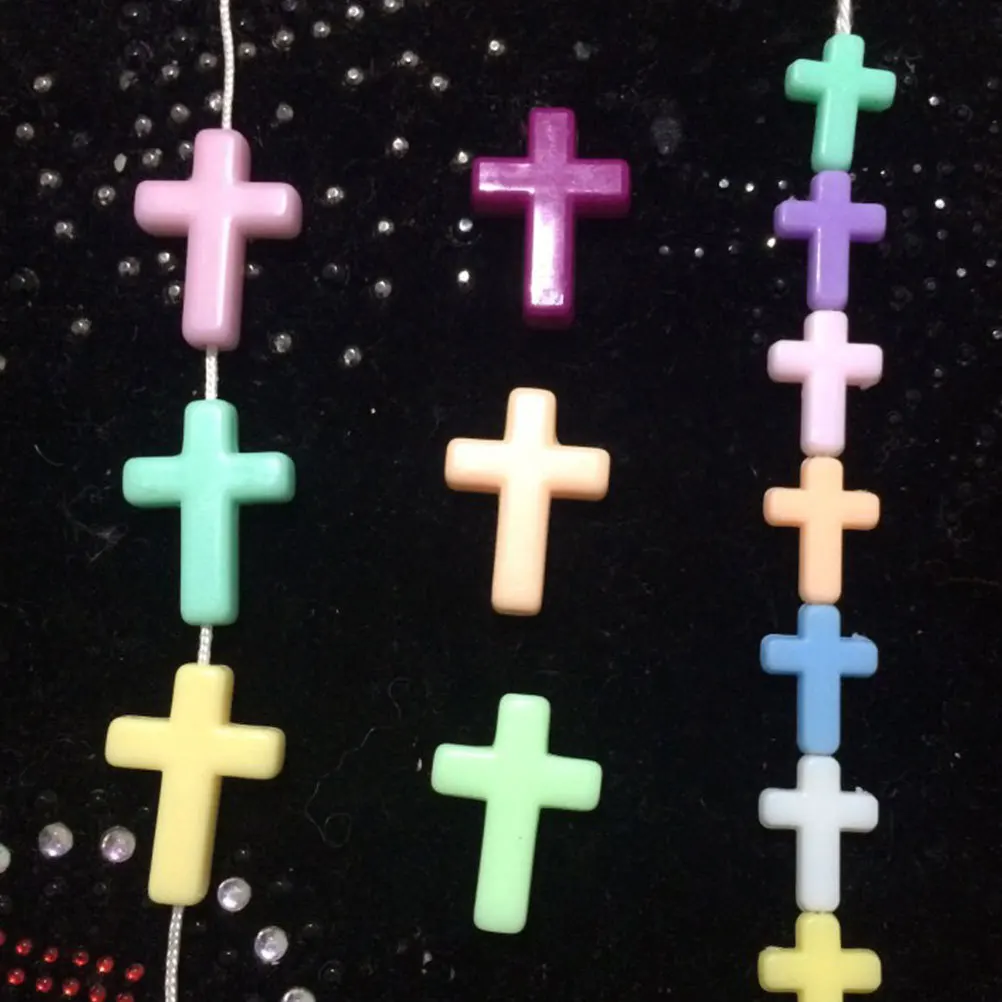 500 قطعة الصليب الاكريليك لامعة Diy بها بنفسك الحرفية فاصل لصنع قلادة سوار الأطفال اليدوية عدة الصليب لصنع المجوهرات Diy بها بنفسك #1