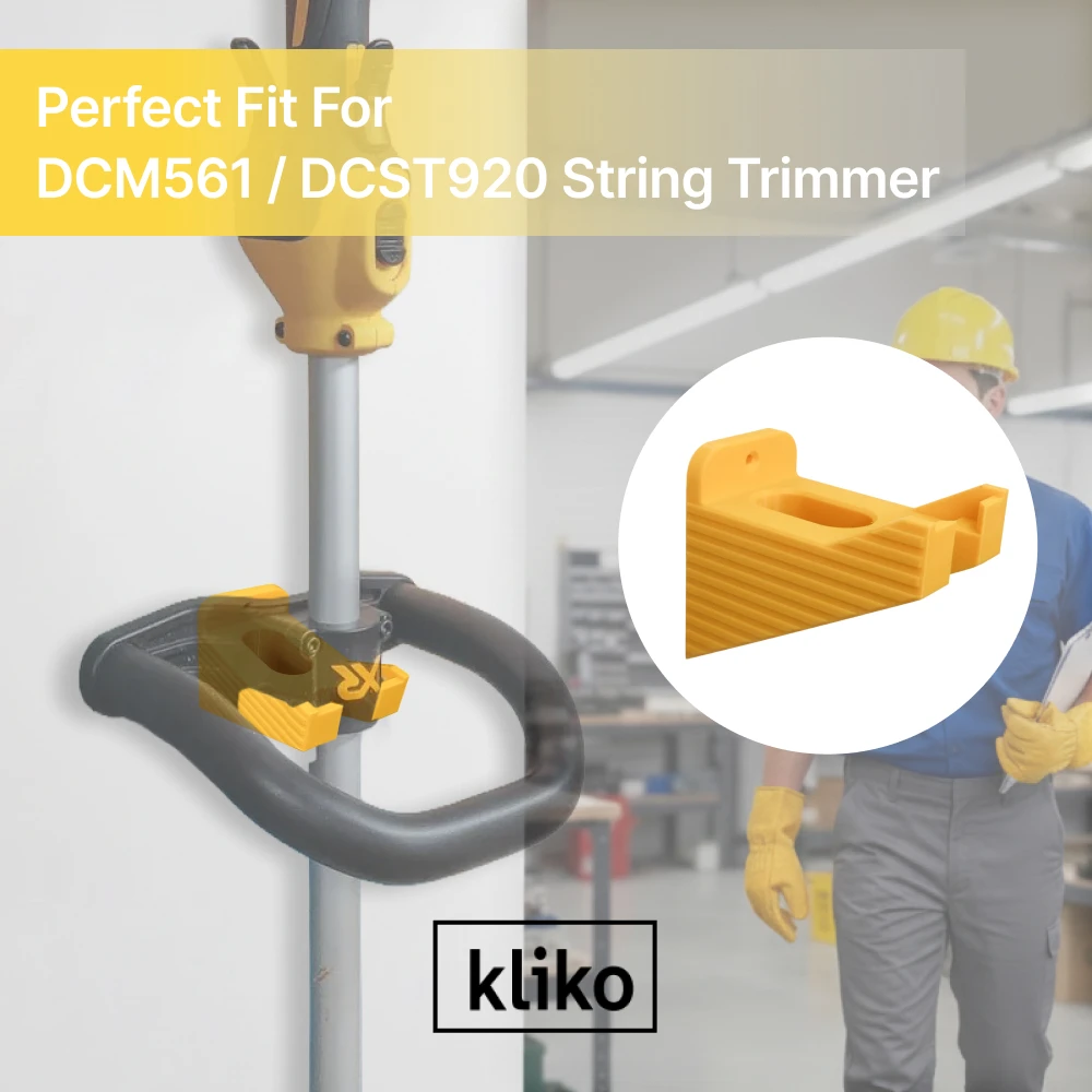 Wall Mount String Trimmer Holder Compatible with Dewalt DCM561 Storage Bracket Garage Shed Garden Workshop Accessories