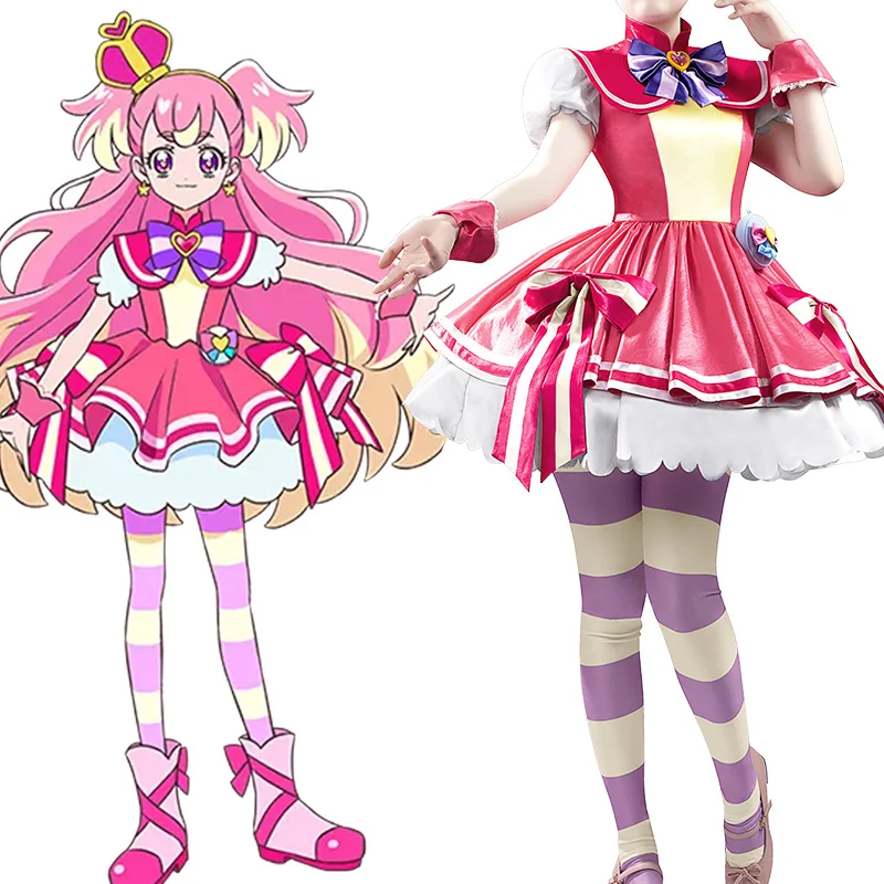 

Wonderful PreCure! Komugi Inukai Cure Wonderful Cosplay Costume Cute Women's Dress Outfit Custom Size