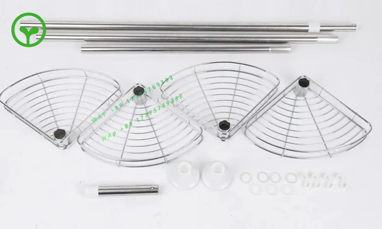 

【Best-selling】 Shower Corner Organizer 4 Adjustable Shelves Tension Pole Shampoo Storage Bathroom Shelves