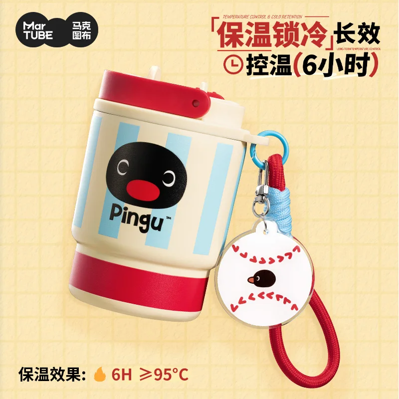 Cartoon Pingu Koffiekopje 420 ml Mok Meisjes Dragen Roestvrijstalen Kopjes Buiten Pinguïn Kinderverjaardag Kerstcadeaus