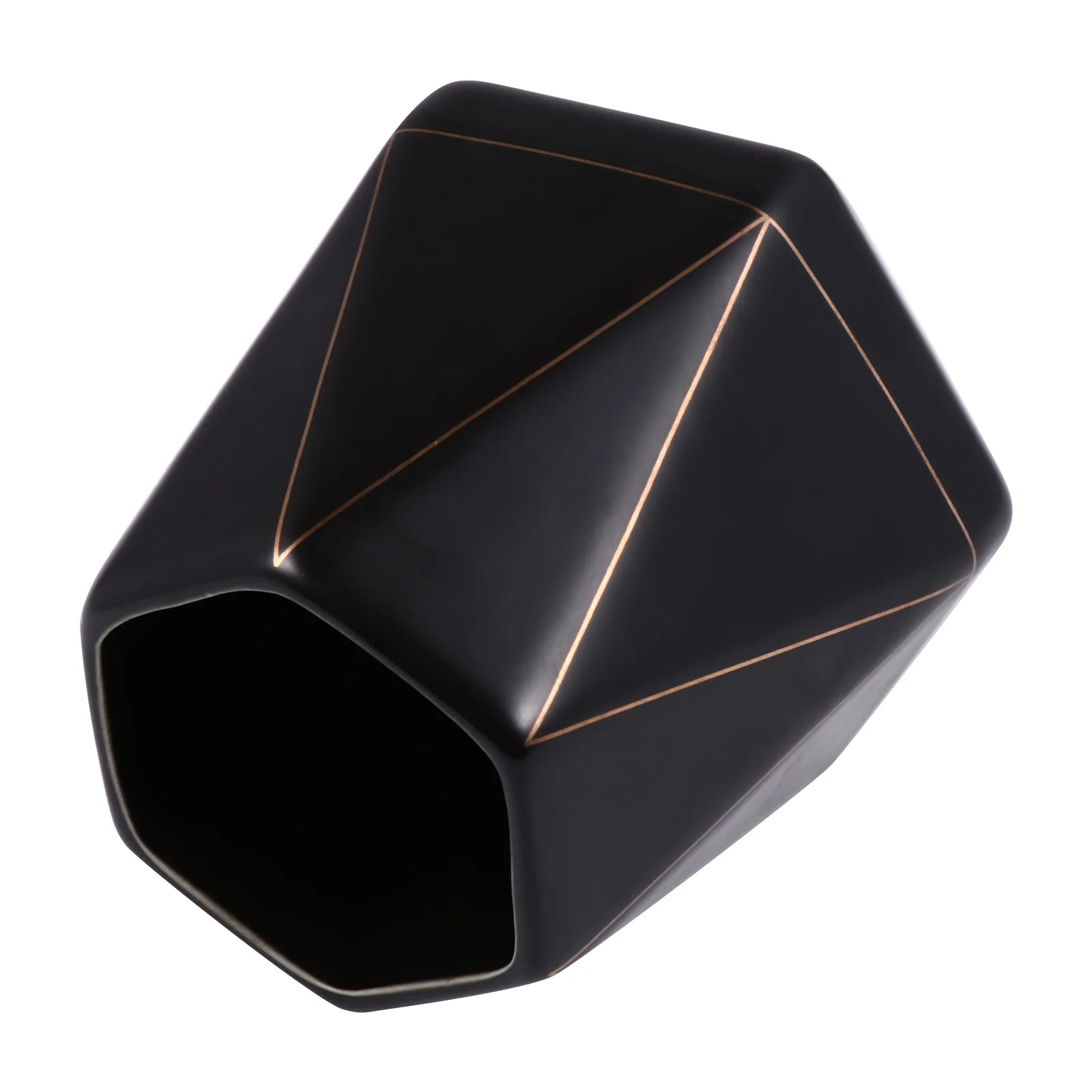 

White Large Pen Cup Geometric Holder Pencil Brush Container Storage Desktop Organizer​​​​​​​