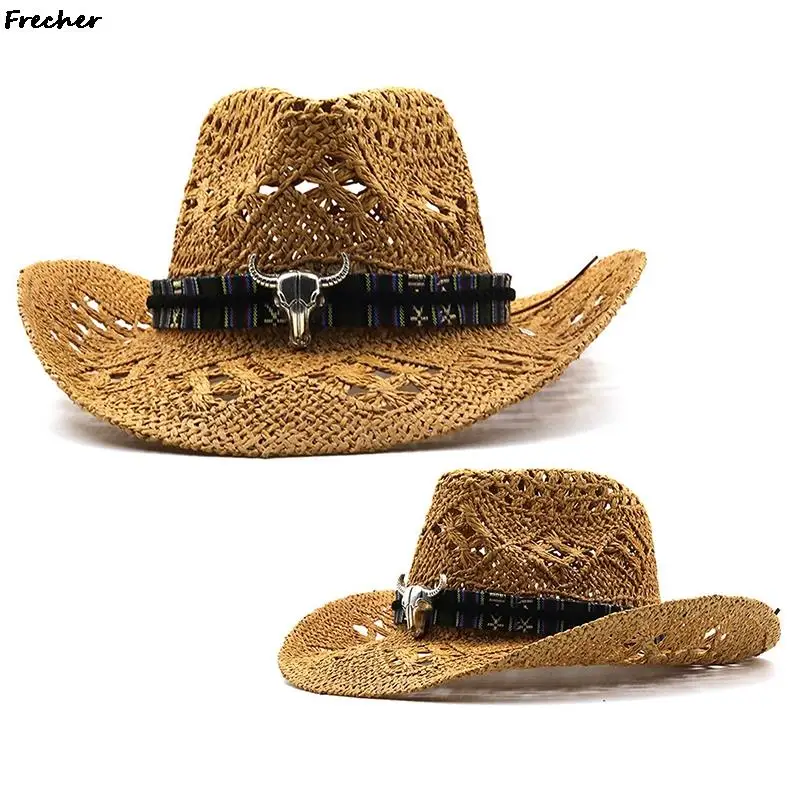 Farm Grassland Panama Cap Gentleman Jazz Hats Retro Western Knight Hat Men Beach Headwear Riding Sombrero Cowboy Cowgirl Chapeau