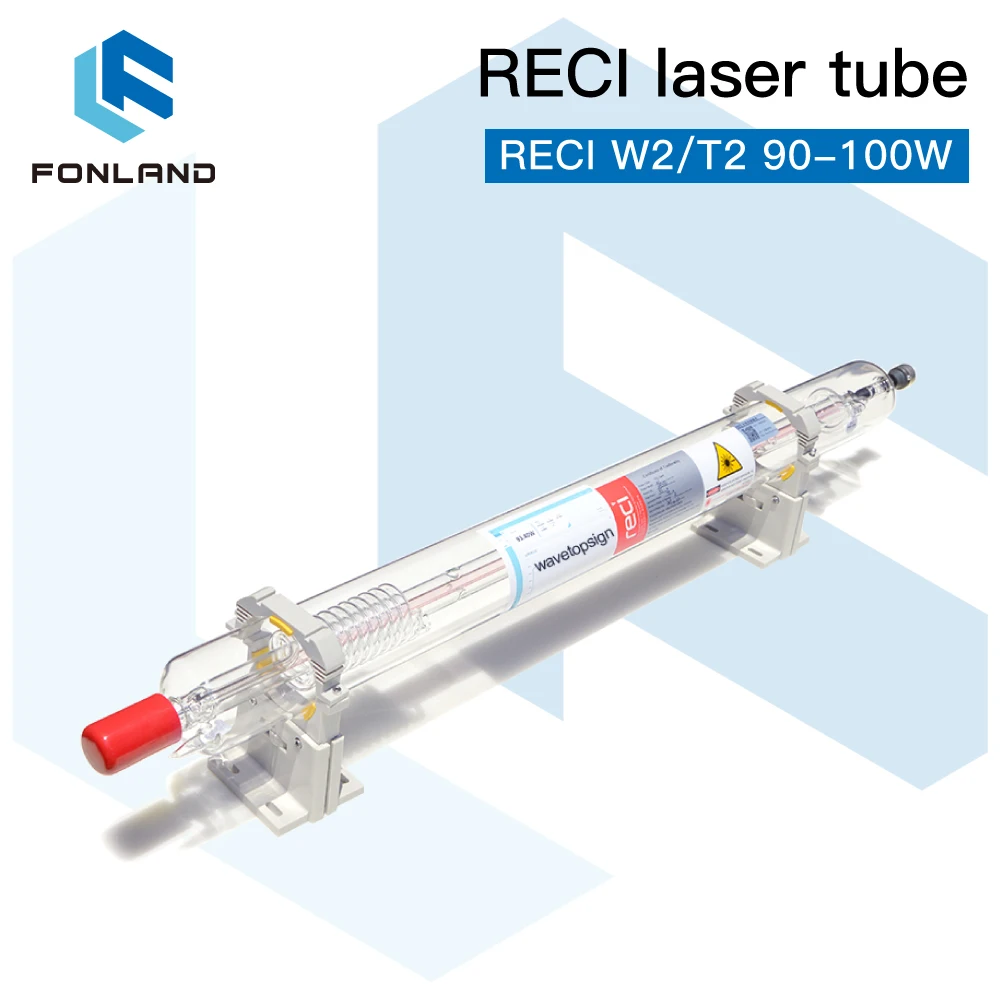 

FONLAND Reci W2/T2 90W-100W CO2 лазерная трубка диаметром 80 мм/65 мм для CO2 лазерной гравировки режущий станок деревянный корпус упаковка коробки