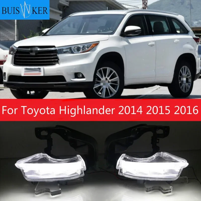 

1 Pair Car Front Bumper LED DRL Daytime Running Lights Lamp Fog Light Car Styling for Toyota Highlander 2014 2015 2016