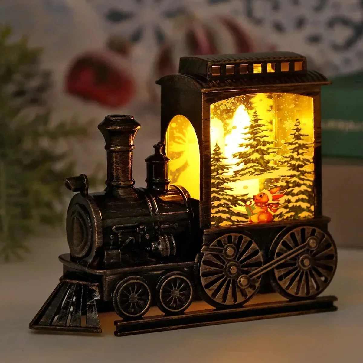 LED Night Lights Vintage Portable Train Led Portable Christmas Battery Powerd Lights Lamps Gifts Tree Door Cute Lamp For Home