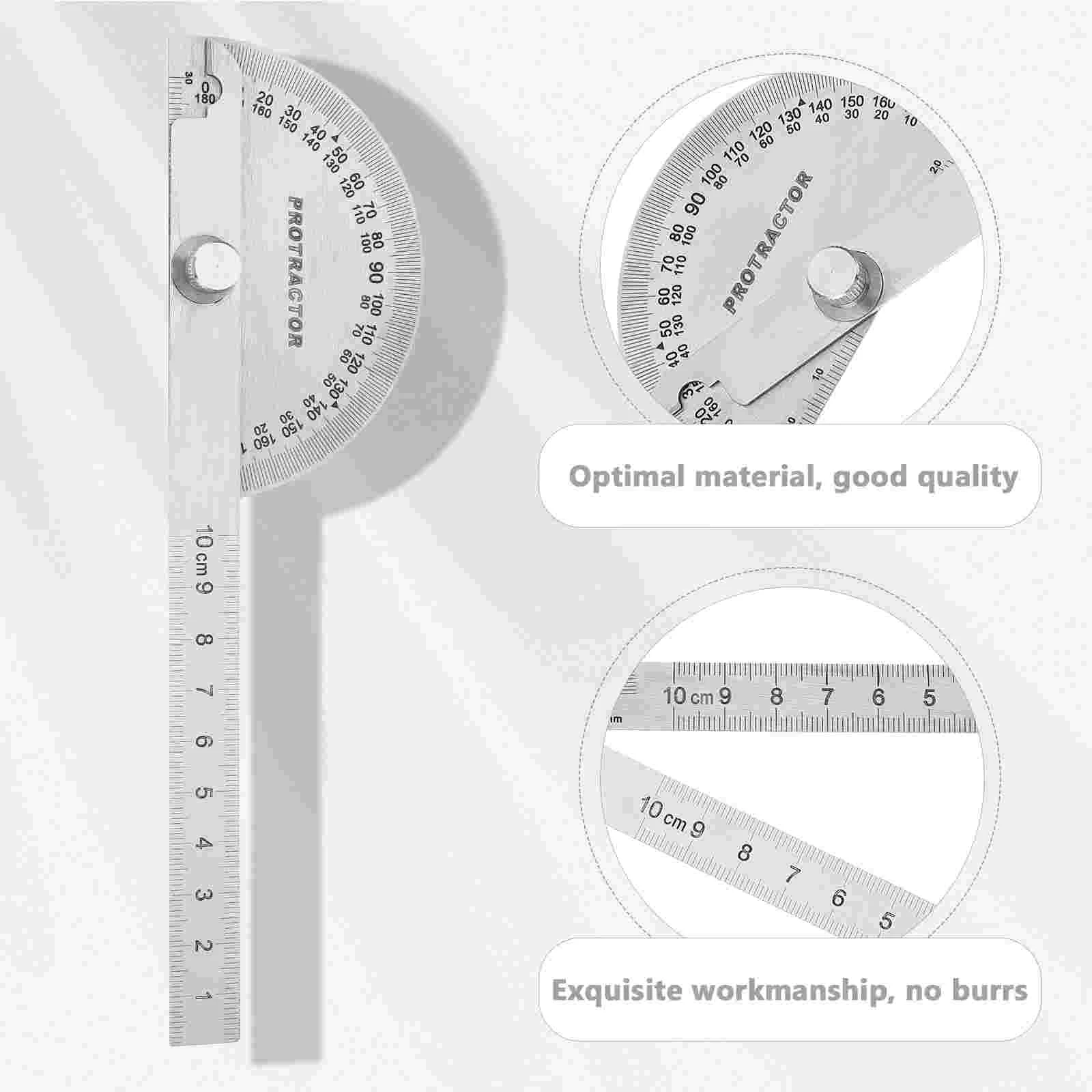 Protractor Angle Measuring Equipment Head Woodworking Ruler Gauge Rotary Tool Stainless Steel Rotating