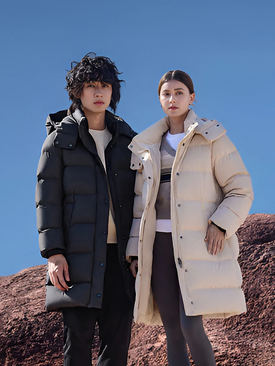 سترات نسائية شتوية من ريش الإوز سميكة للغاية دافئة مثل لحاف بقلنسوة معاطف طويلة بطة أسفل سترات منتفخة على الموضة الكورية باللون الأسود