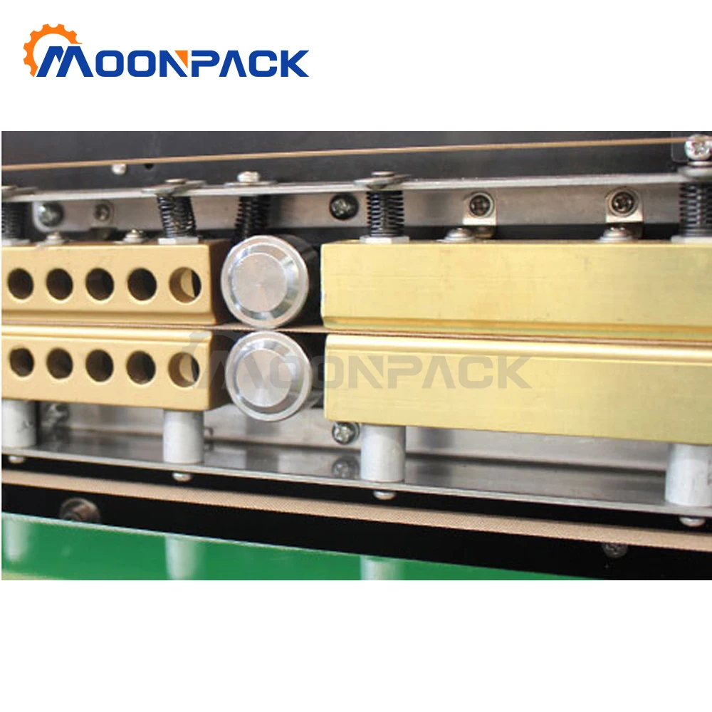 Moonpack FR-1000-SS Sealing Machine Continuous Motor  Band Sealer Plastic Bag Sealing Machine With Ink Wheel Printer