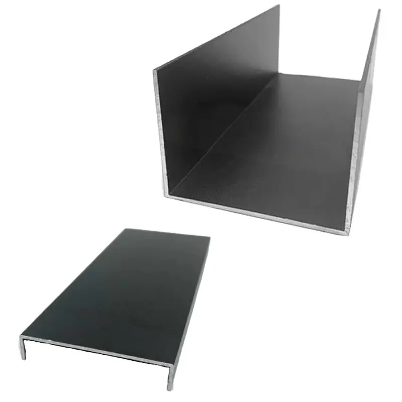 Black U Channel Aluminum Profile Track Outer Width 50 to 100mm Corrosion Resistant Lightweight for Door and Window Frames