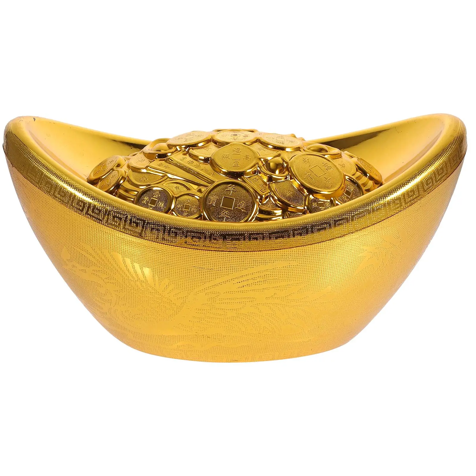

Ingot Candy Box Plastic Sweets Container Golden Decorative Boxes Birthday Party Home Celebration Food Packaging Storage Jar