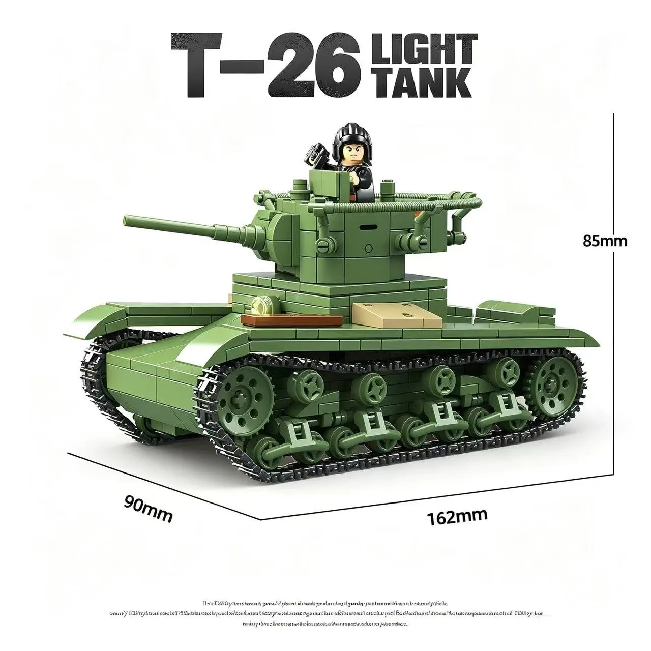 Blocs de construction militaires, modèle de char léger soviétique T-26, briques, jouets militaires, 705 pièces, char lourd premium