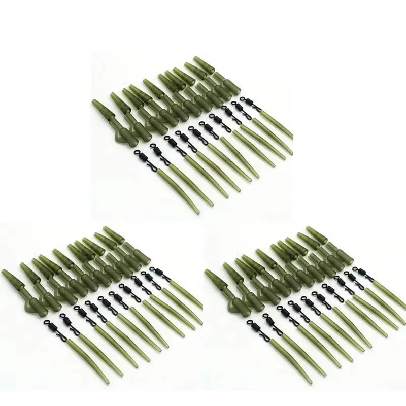 1/2/3/5set Carp Fishing Accessories Lead Clip Quick Change Swivel Tail Rubber Anti Tangle Sleeves Carp Rig Coarse Fishing Tackle