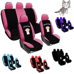 New Cut Cat Paw Car Seat Cover And Steering Wheel Cover Universal Car Seat Interior Universal Cover