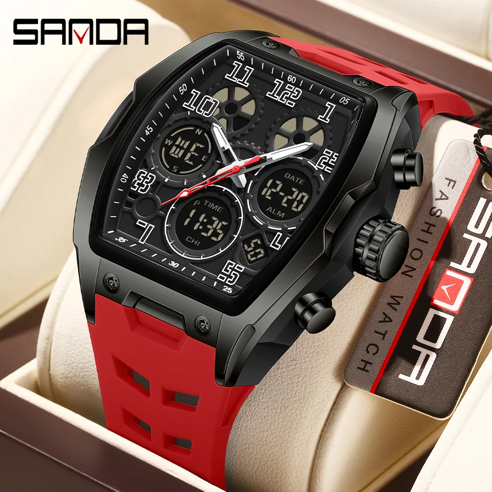 SANDA 6266 Fashion Men's Electronic Watch Sports Multi Functional