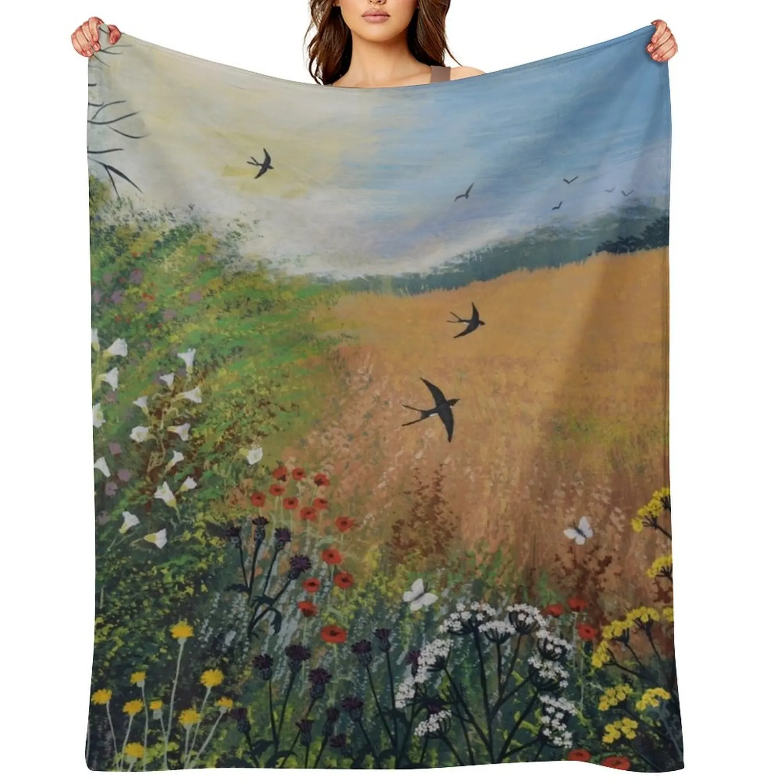 

Harvest Swallows Throw Blanket Giant Sofa Plush Thins Heavy Blankets