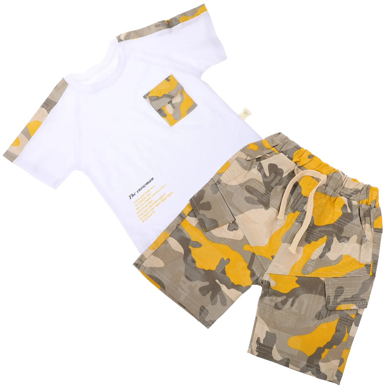 

Short Sleeve Suit T-shirt for Toddler Boy Clothes Summer Outfits Boys Polyester (Polyester) and Pant Suits