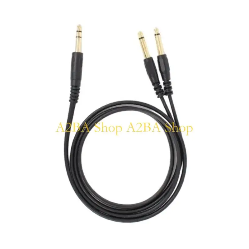 A2BA Stereo Splitter Y Adapter 1/4inch 6.35mm Stereo Male to 6.35mm Male Speaker Splitter Cable Connector for Instrument