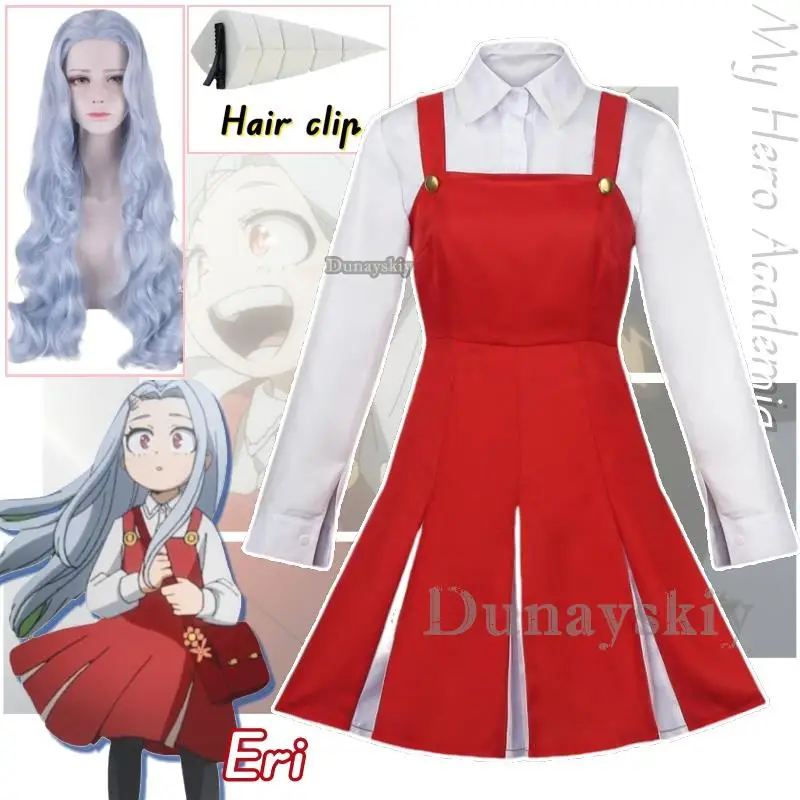 Eri Cosplay Costume Anime Boku No Season4 Cosplay School Uniform Dress Outfit Halloween Costume Wig Horn Socks Campus Festival