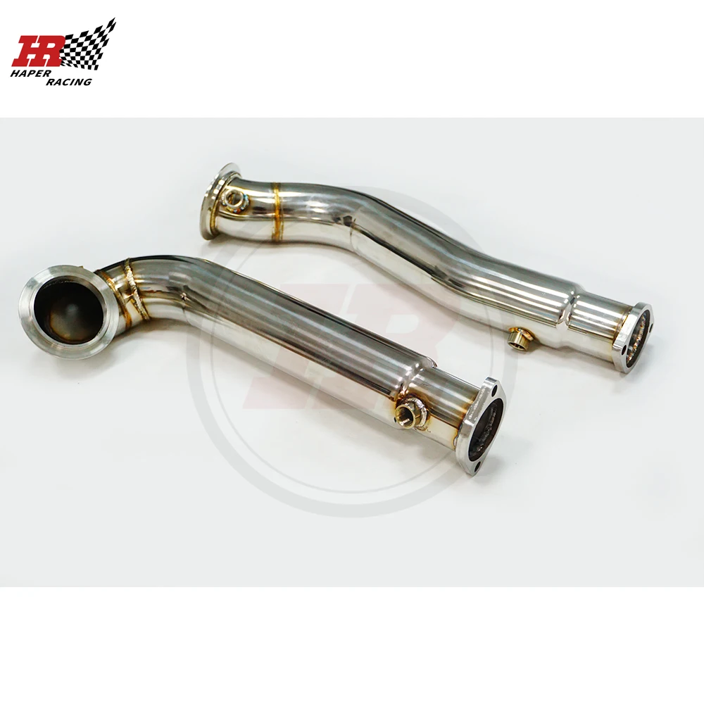 HP RACING 3.0'' High Flow Catless Stainless Steel 304 Dowmpipe For N54 Engine E60 535I 535XI 2008-2010