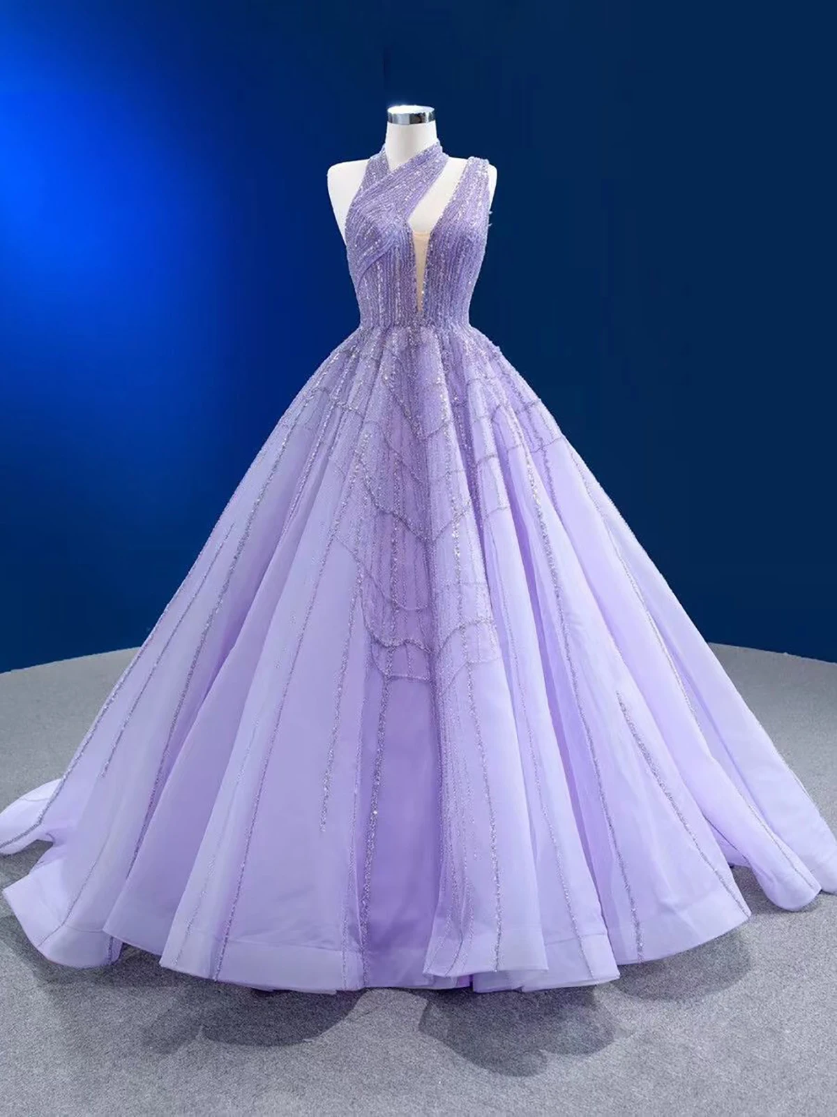 Purple A-Line Luxury Wedding Dress New Sexy Backless Sequined Lrregular Collar Bridal Gowns Robe De Mariage Vestido Hot Sale