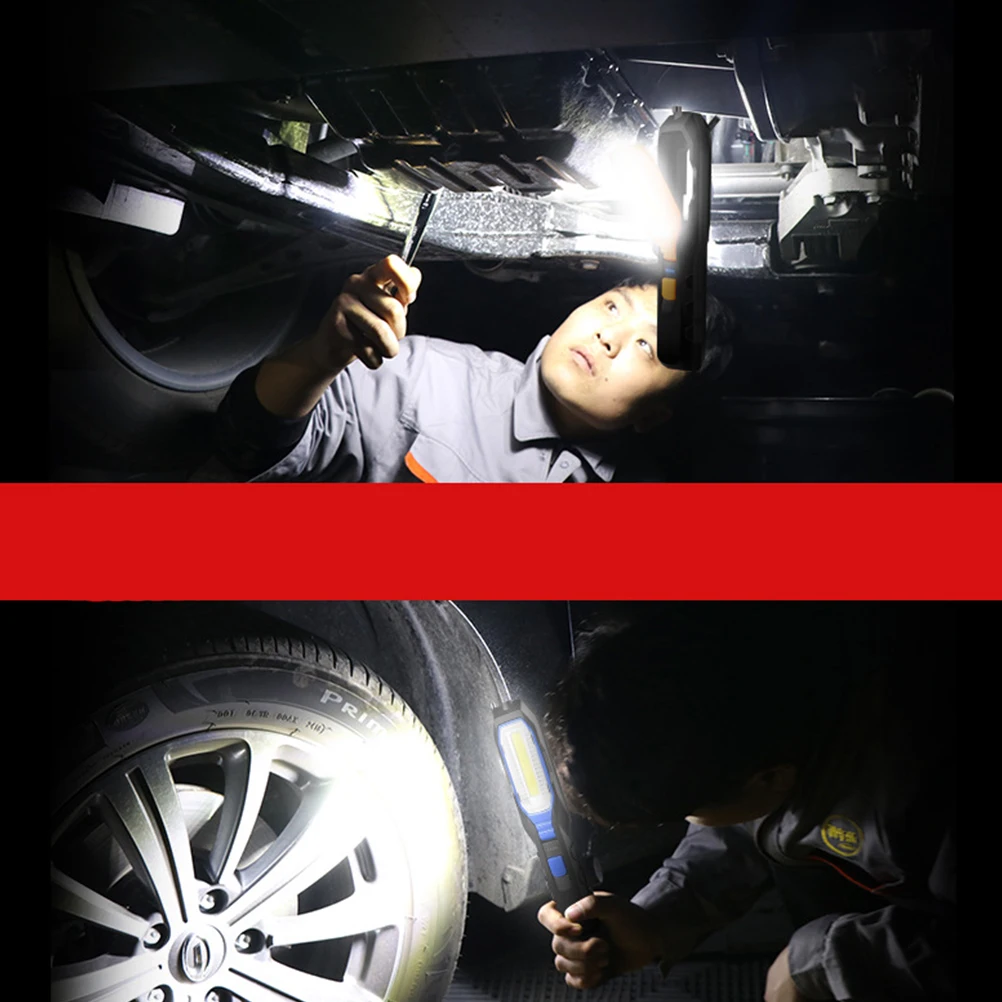 LED Work Light COB Inspection Torch Portable Magnetic Flashlight Adjustable Beam Angle Power Display Emergency Lamp Car Repair