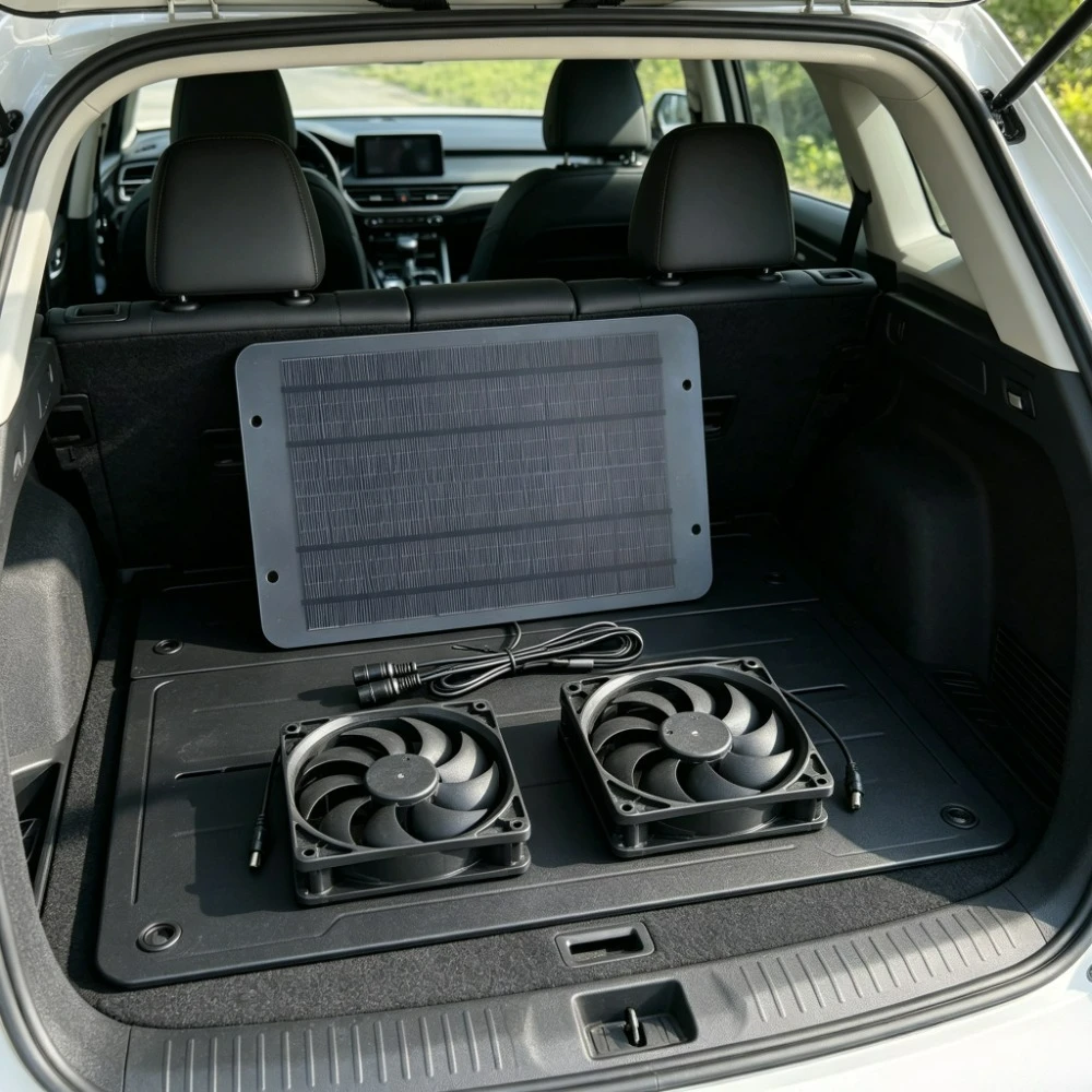 Anti Corrosion Waterproof Solar Panel Dual Exhaust Fan Solar Drive Circulation Cool Equipment Practical Tool For Farm Breeding