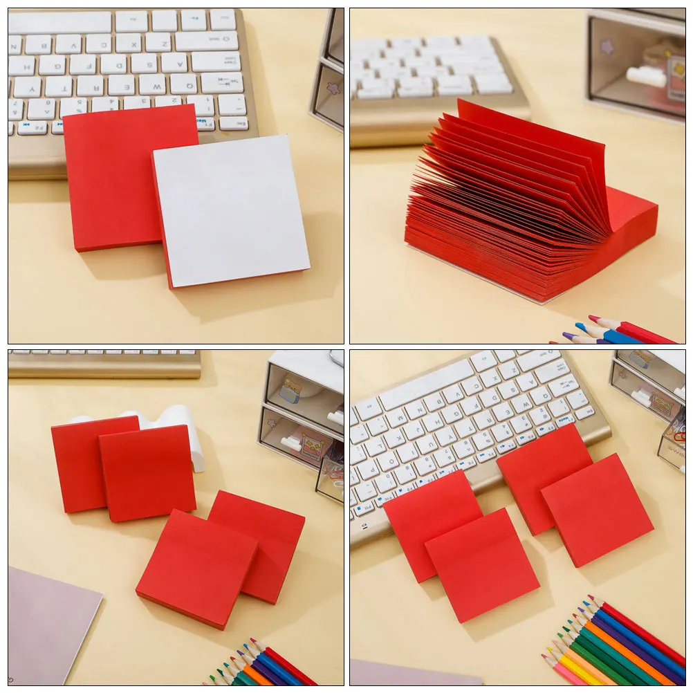 8 almofadas quadradas pegajosas notas adesivas cor brilhante almofadas de memorando estudo essencial escritório escola material de mesa 100 folhas a granel