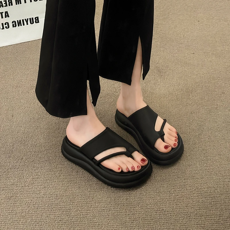Shoes Women Rubber Flip Flops Slippers Summer Pantofle Slides Shale Female Beach Platform Soft Hawaiian 2024 Sabot Casual