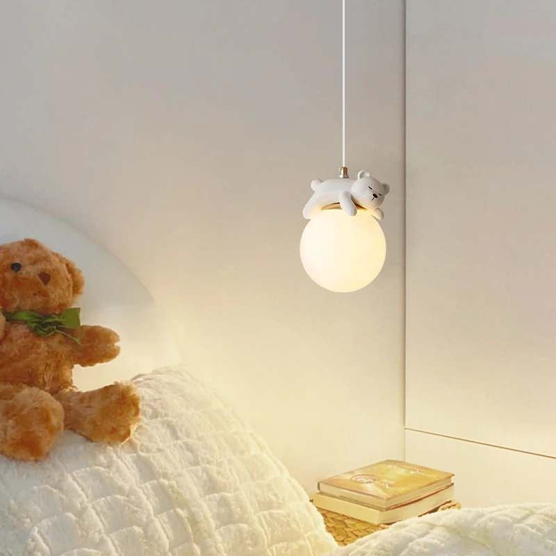 

Modern Style Bedside Led Pendant Lights Cute Minimalist Night Chandelier For Bedroom Hotel Room Decor Interior Lighting Fixtures