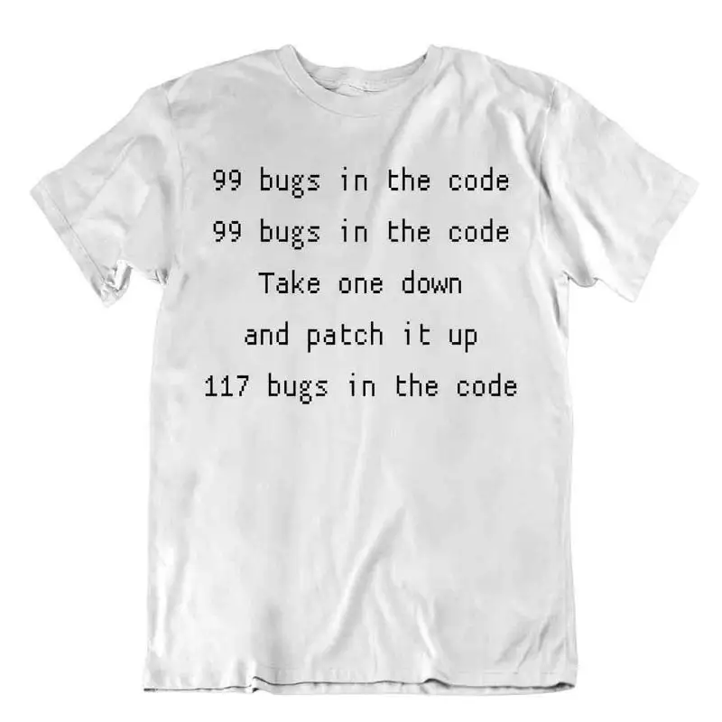 

Code Bugs Joke Tshirt Programmer T Shirt Patch It Up Tee Comic Shirt