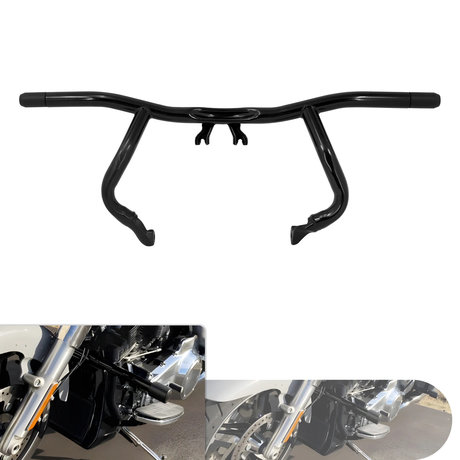 Motorrad-Sturzbügel vorne, Motorschutz, Highway-Guard, Flat-Out-Bar für Harley Touring Street Electra Road Glide Road King FLHT 14-2024
