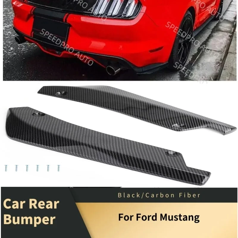 

Car Rear Bumper Lip Splitter Diffuser for F0rd Mustang Scratch Protector Spoiler Extension Winglets Side Skirt Black