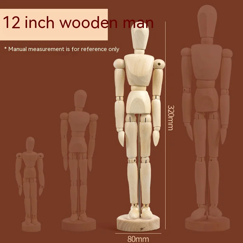 Bambola snodata flessibile arti mobili modello a mano in legno disegno schizzo manichino modello 8/10/12 pollici di altezza modelli di artisti umani
