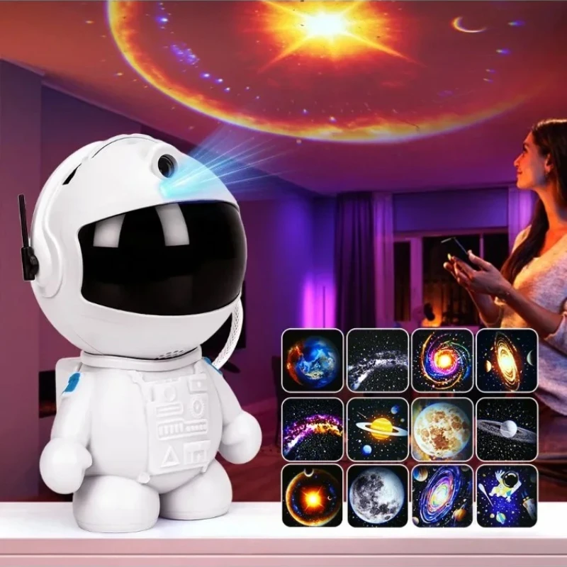 Astronaut Galaxy Projector Light for Bedroom, Space Galaxy Night Light Projector with 12 Film Discs,Gifts for Boys Girls Kids